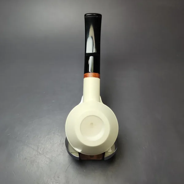 MBSD Meerschaum Deluxe Smooth Squat Rhodesian Block Meerschaum Pipe, New - Image 7