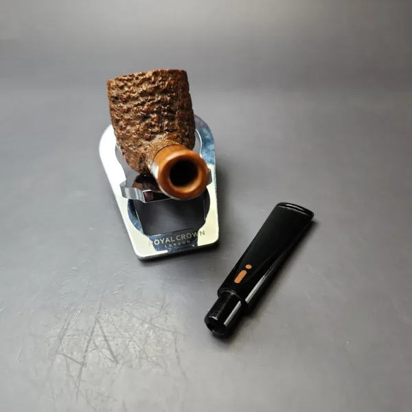 Jacono Knight E Partially Rusticated Pot w/ Olivewood Estate Briar Pipe, Italian Estates - Image 11