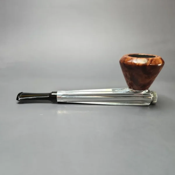 Kirsten S Smooth Dublin Bowl & Metal Frame Estate Pipe, American Estates - Image 7