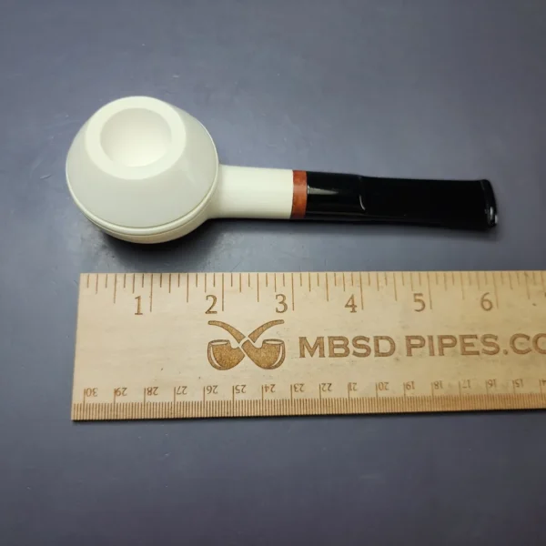 MBSD Meerschaum Deluxe Smooth Squat Rhodesian Block Meerschaum Pipe, New - Image 5