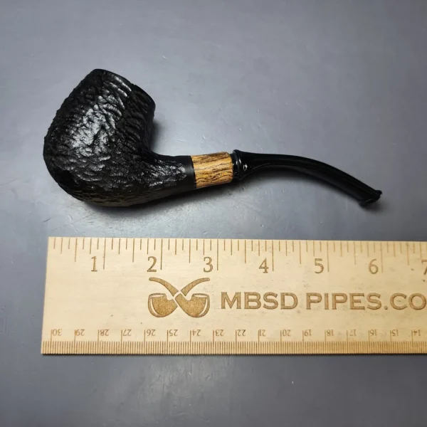 MBSD Briars by Piero Vitale Black Rusticated Brandy w/ Zebrawood Briar Pipe, New - Image 9