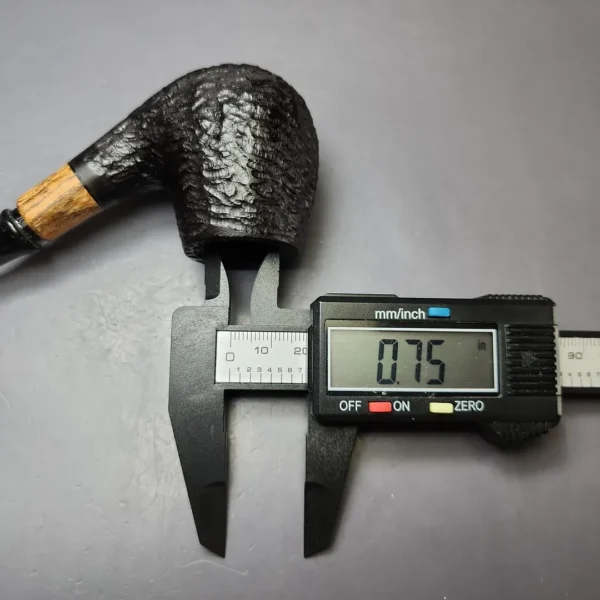 MBSD Briars by Piero Vitale Black Rusticated Brandy w/ Zebrawood Briar Pipe, New - Image 10