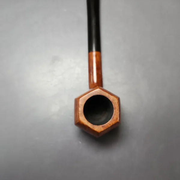 Portland Straight Grain Smooth Panel Apple Estate Briar Pipe, Unsmoked - Image 4