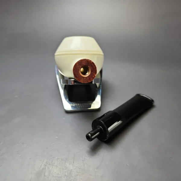 MBSD Meerschaum Deluxe Smooth Squat Rhodesian Block Meerschaum Pipe, New - Image 3