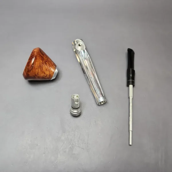 Kirsten S Smooth Dublin Bowl & Metal Frame Estate Pipe, American Estates - Image 10