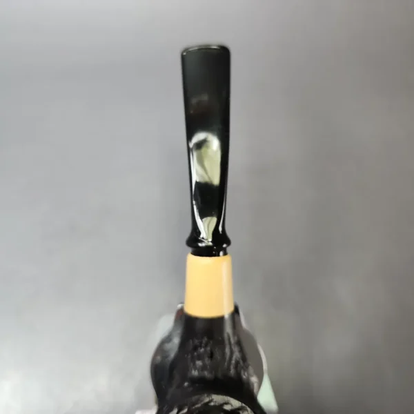 MBSD Briars by Piero Vitale Black Rusticated Brandy w/ Boxwood Briar Pipe, New - Image 5