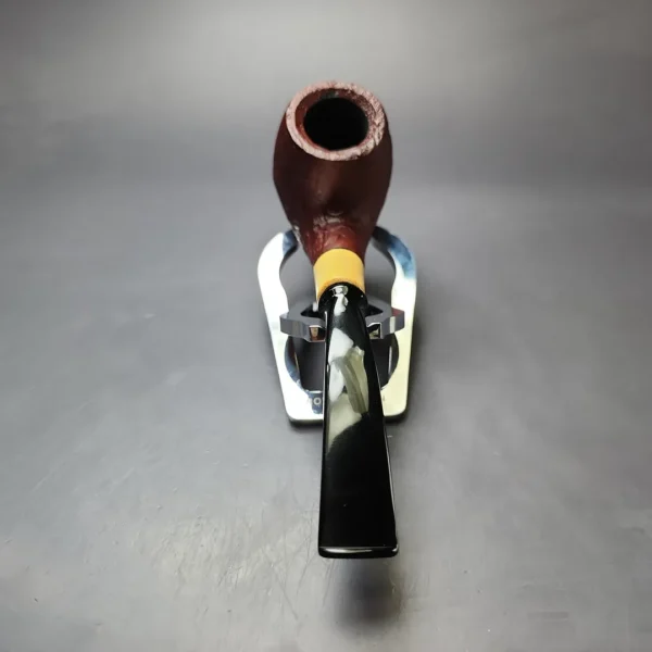 MBSD Briars by Piero Vitale Red Sandblasted Brandy w/ Boxwood Briar Pipe, New - Image 5