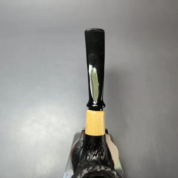MBSD Briars by Piero Vitale Black Rusticated Brandy w/ Boxwood Briar Pipe, New - Image 6
