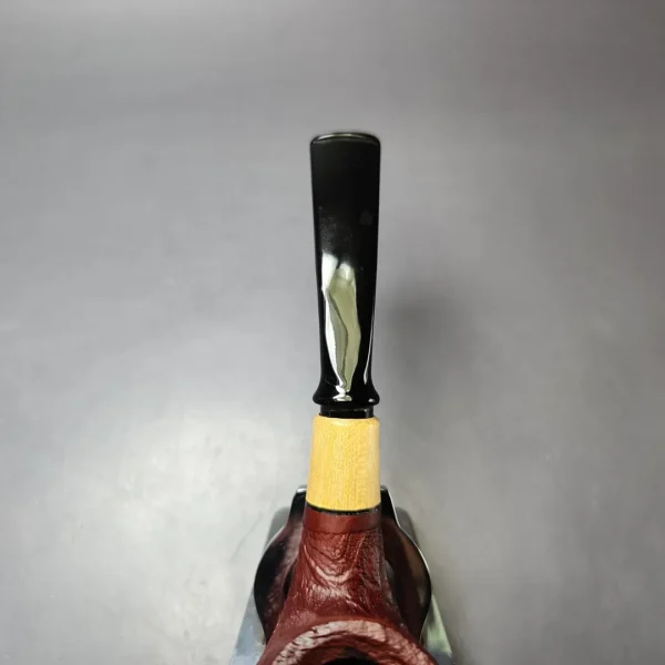 MBSD Briars by Piero Vitale Red Sandblasted Brandy w/ Boxwood Briar Pipe, New - Image 7
