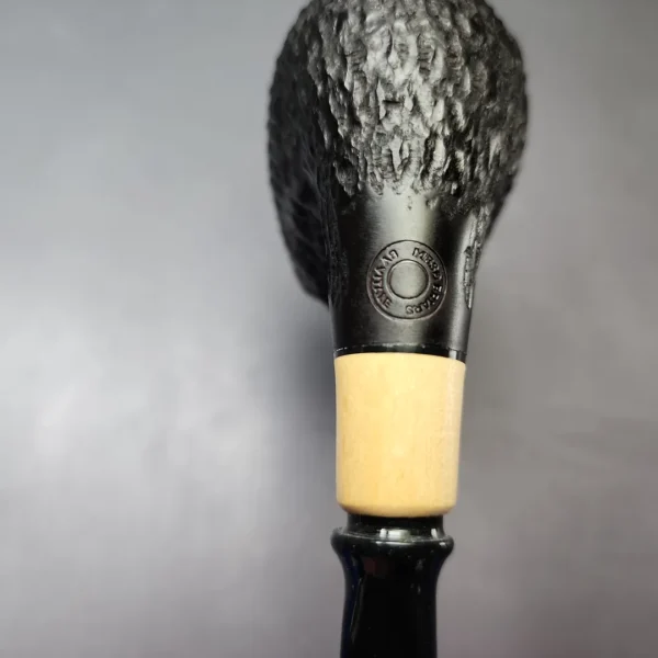 MBSD Briars by Piero Vitale Black Rusticated Brandy w/ Boxwood Briar Pipe, New - Image 10