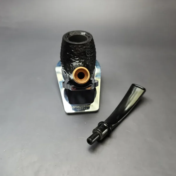 MBSD Briars by Piero Vitale Black Rusticated Brandy w/ Boxwood Briar Pipe, New - Image 11