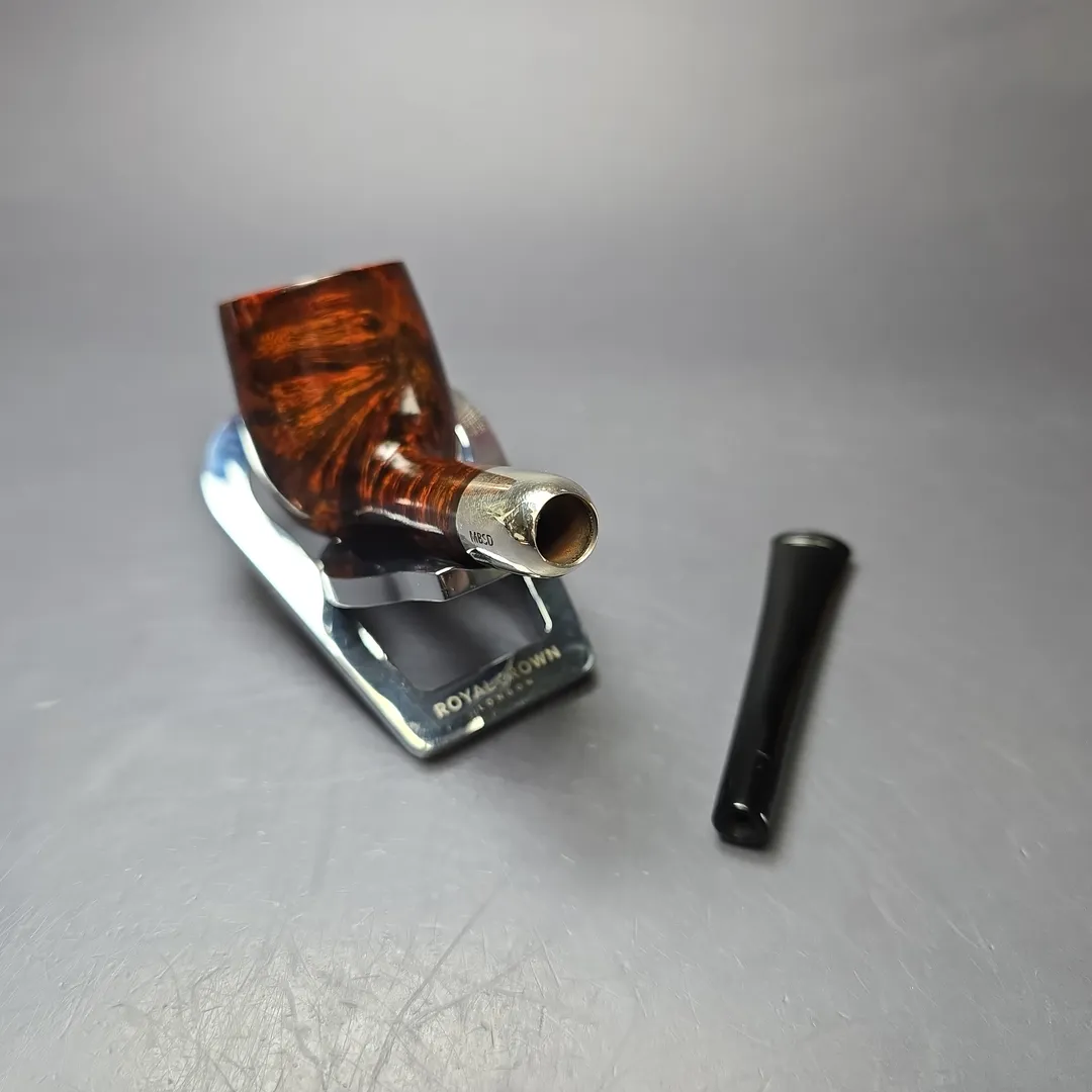 MBSD Briars Timeless Traditions 1 Smooth Billiard w/ Silver Handmade Briar Pipe, New - Image 13