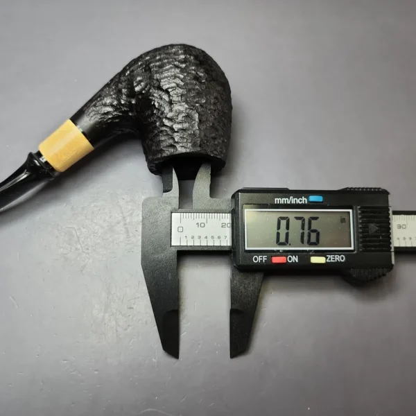 MBSD Briars by Piero Vitale Black Rusticated Brandy w/ Boxwood Briar Pipe, New - Image 10