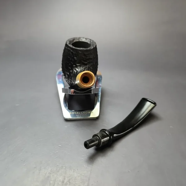 MBSD Briars by Piero Vitale Black Rusticated Brandy w/ Boxwood Briar Pipe, New - Image 11