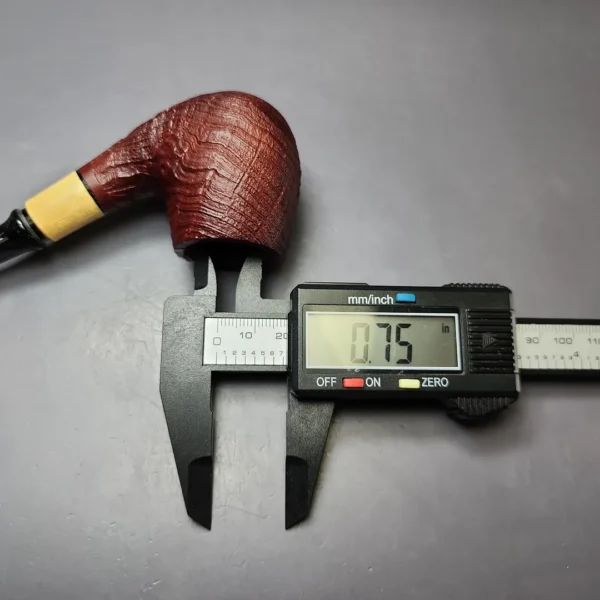 MBSD Briars by Piero Vitale Red Sandblasted Brandy w/ Boxwood Briar Pipe, New - Image 12