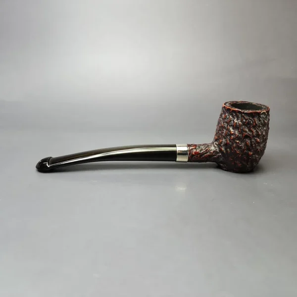 Peterson Speciality Rusticated Barrel w/ Nickel Estate Briar Pipe, Unsmoked - Image 7