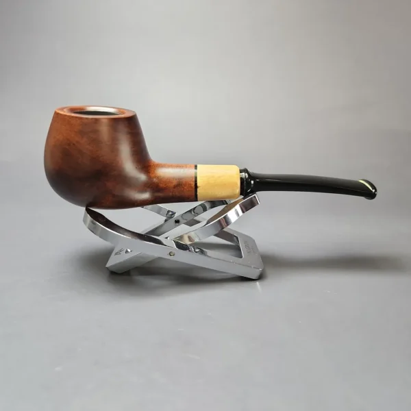 MBSD Briars by Piero Vitale Sienna Contrast Smooth Author w/ Boxwood Briar Pipe, New - Image 3