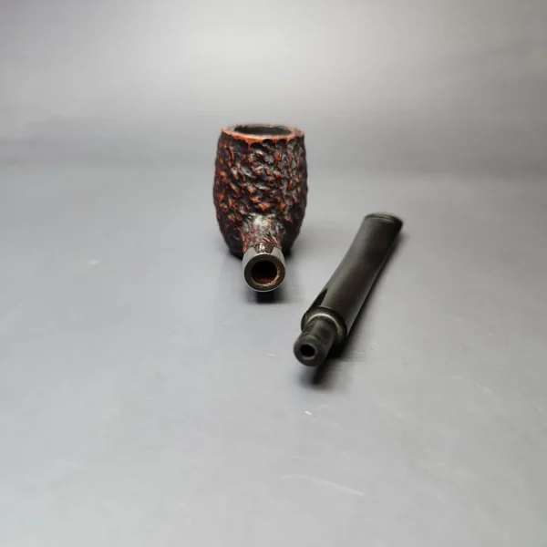 Peterson Speciality Rusticated Barrel w/ Nickel Estate Briar Pipe, Unsmoked - Image 11
