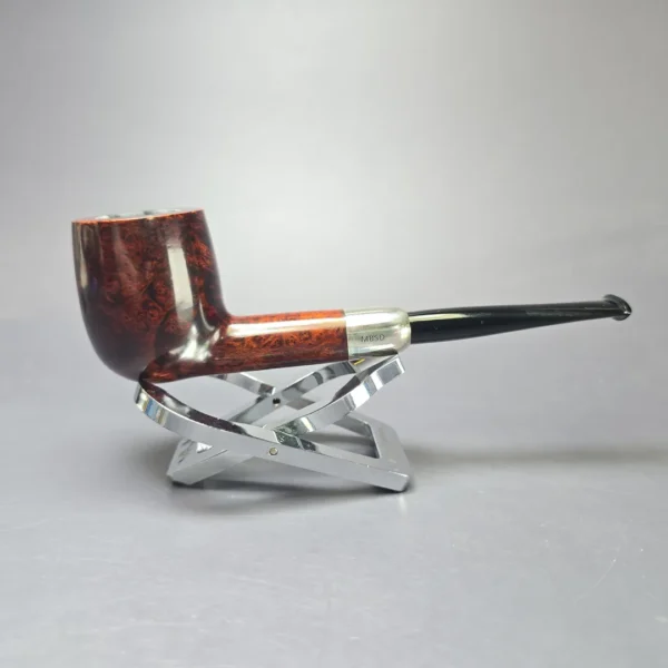 MBSD Briars Timeless Traditions 1 Smooth Billiard w/ Silver Handmade Briar Pipe, New - Image 3