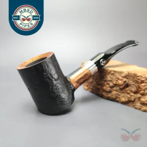 Rattray's Gambler 110 Partially Sandblasted Poker Estate Briar Pipe, Unsmoked 9mm