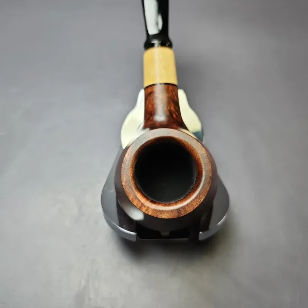 MBSD Briars by Piero Vitale Sienna Contrast Smooth Author w/ Boxwood Briar Pipe, New - Image 5