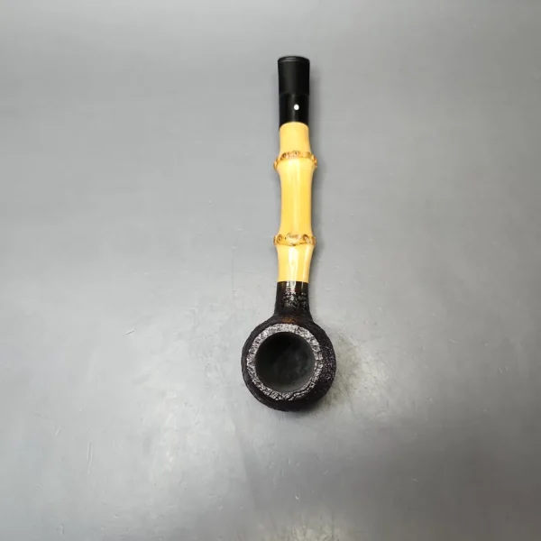 Dunhill 1998 Shell Briar 4101 Sandblasted Apple w/ Bamboo Estate Briar Pipe, English Estates - Image 6