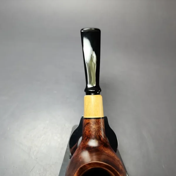 MBSD Briars by Piero Vitale Sienna Contrast Smooth Author w/ Boxwood Briar Pipe, New - Image 6