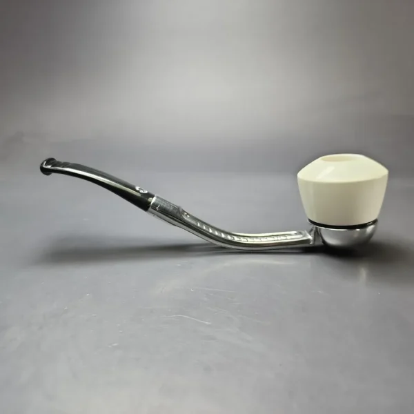 Falcon Standard Multipurpose w/ MBSD Meerschaum Rhodesian Block Meerschaum Bowl Pipe, New - Image 4
