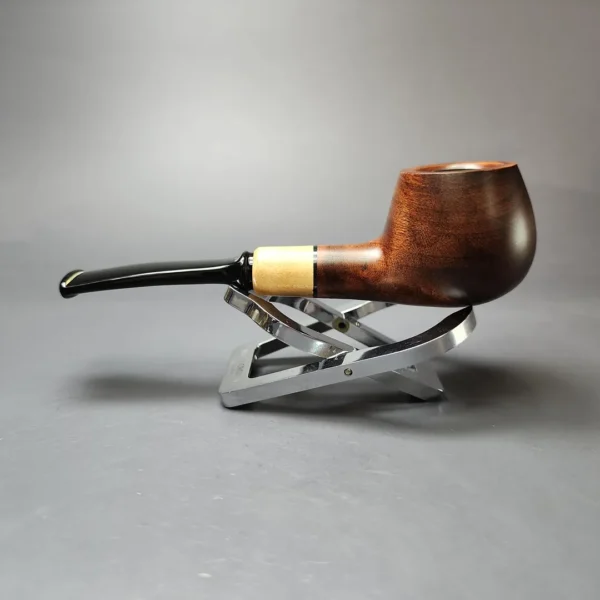 MBSD Briars by Piero Vitale Sienna Contrast Smooth Author w/ Boxwood Briar Pipe, New - Image 9