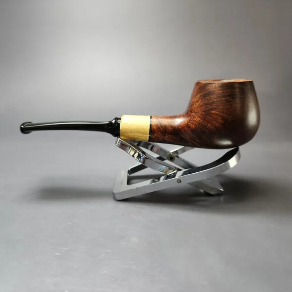 MBSD Briars by Piero Vitale Sienna Contrast Smooth Author w/ Boxwood Briar Pipe, New - Image 8