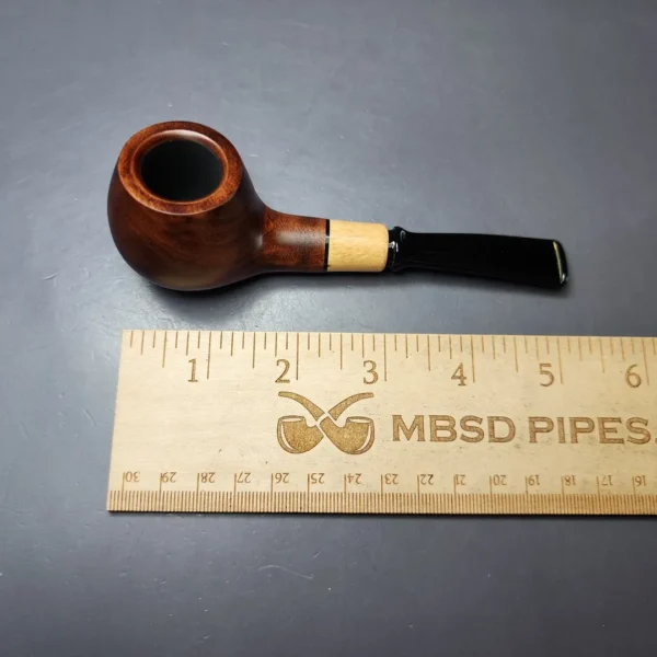 MBSD Briars by Piero Vitale Sienna Contrast Smooth Author w/ Boxwood Briar Pipe, New - Image 10