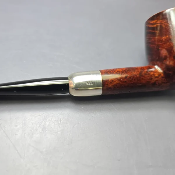 MBSD Briars Timeless Traditions 1 Smooth Billiard w/ Silver Handmade Briar Pipe, New - Image 9
