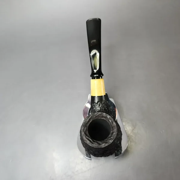 MBSD Briars by Piero Vitale Black Rusticated Brandy w/ Boxwood, Briar Pipe, New - Image 6