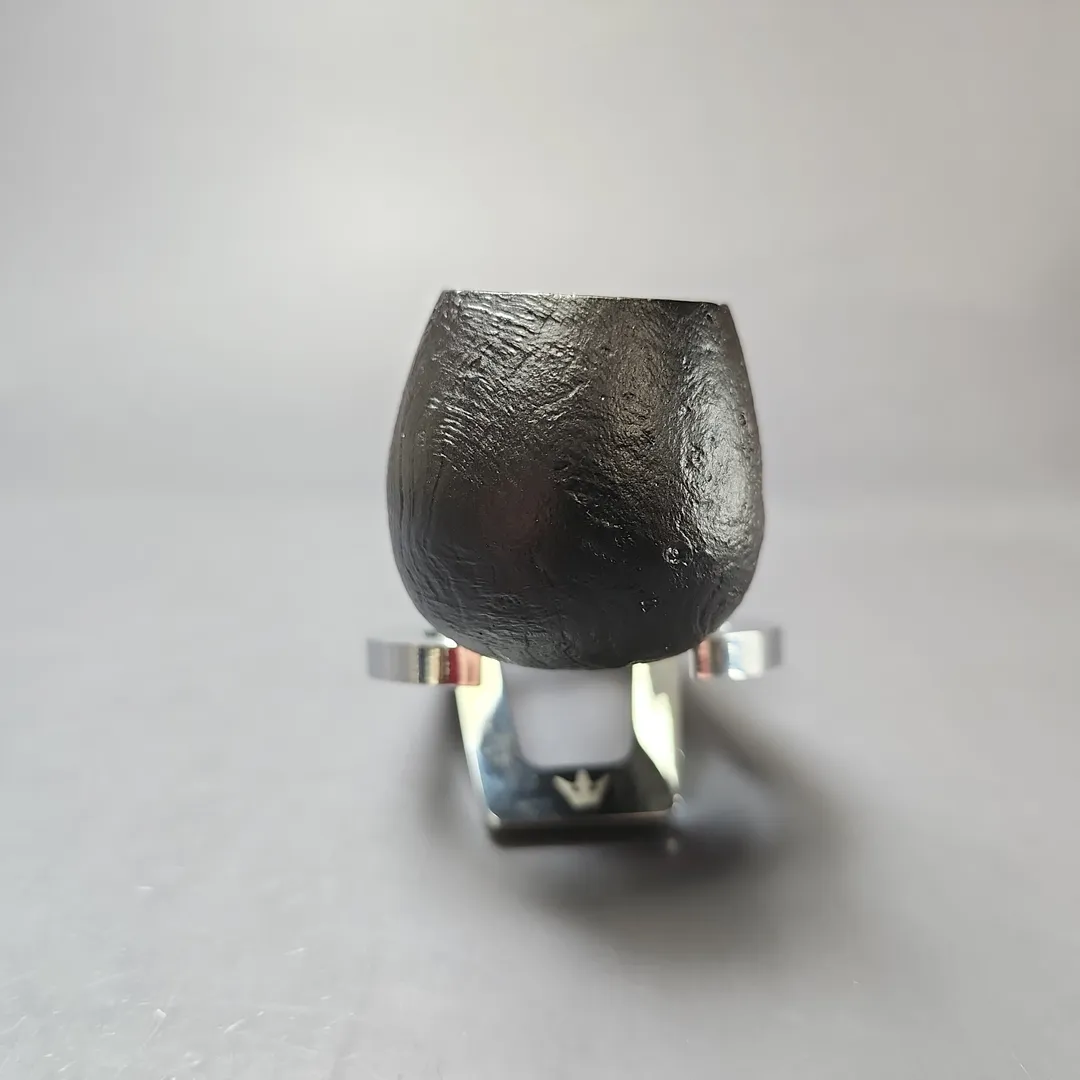 MBSD Briars by Piero Vitale Black Sandblasted Brandy w/ Zebrawood Briar Pipe, New - Image 3