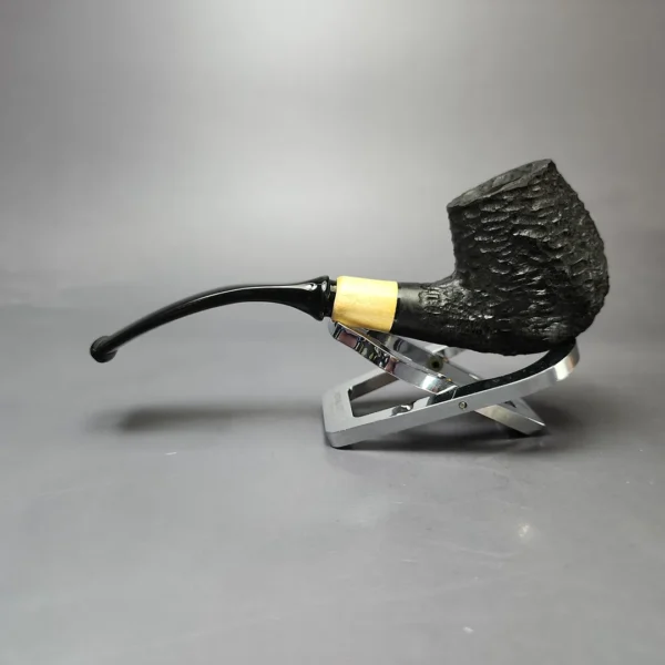MBSD Briars by Piero Vitale Black Rusticated Brandy w/ Boxwood, Briar Pipe, New - Image 7