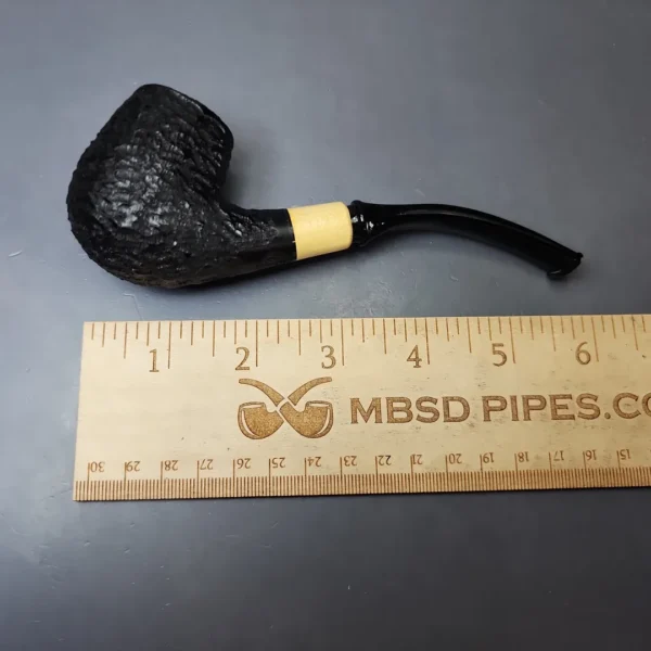 MBSD Briars by Piero Vitale Black Rusticated Brandy w/ Boxwood, Briar Pipe, New - Image 8