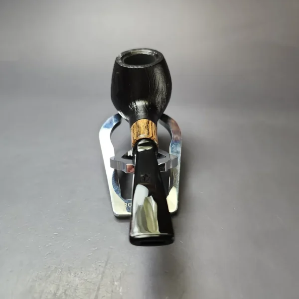 MBSD Briars by Piero Vitale Black Sandblasted Brandy w/ Zebrawood Briar Pipe, New - Image 5