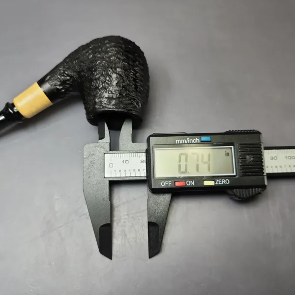 MBSD Briars by Piero Vitale Black Rusticated Brandy w/ Boxwood, Briar Pipe, New - Image 9