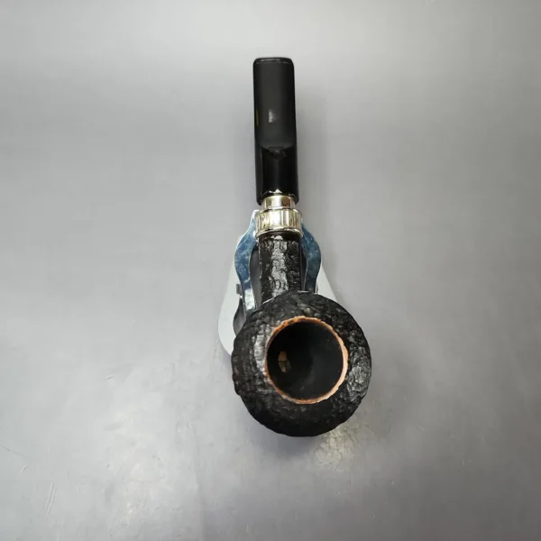Aldo Velani Silver 02 Sandblasted Calabash Estate Briar Pipe, Italian Estates - Image 6