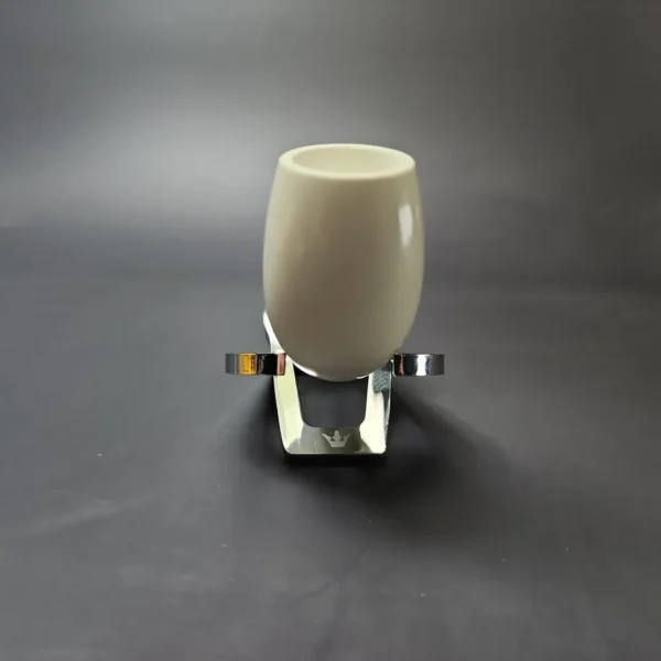 Smooth Billiard w/ Blue Stem & Case Estate Block Meerschaum Pipe, Unsmoked - Image 4