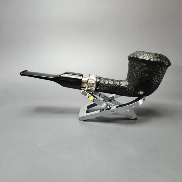 Aldo Velani Silver 02 Sandblasted Calabash Estate Briar Pipe, Italian Estates - Image 7