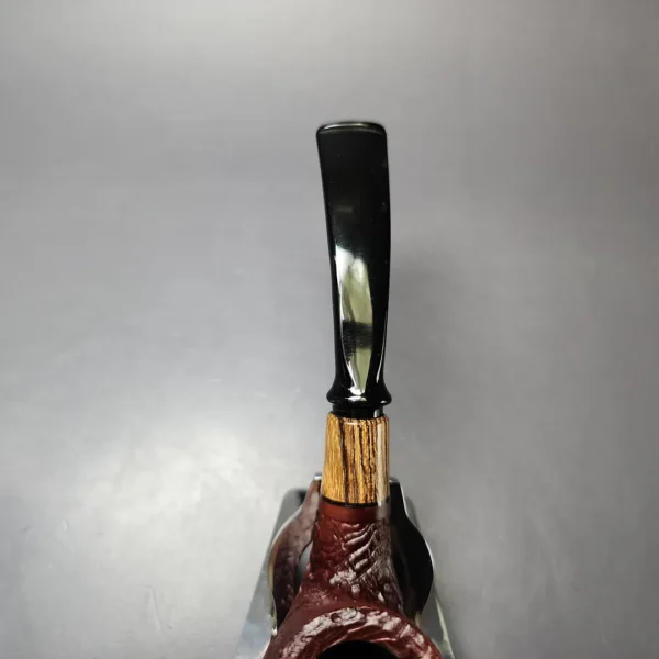 MBSD Briars by Piero Vitale Vintage Sandblasted Brandy w/ Zebrawood Briar Pipe, New - Image 6