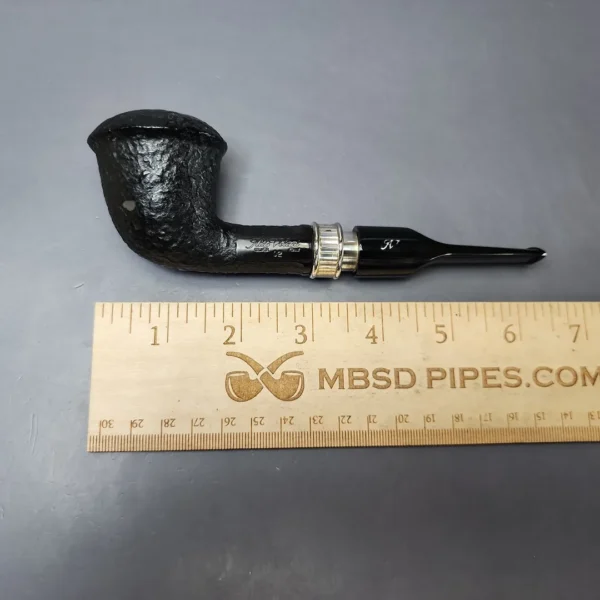 Aldo Velani Silver 02 Sandblasted Calabash Estate Briar Pipe, Italian Estates - Image 8