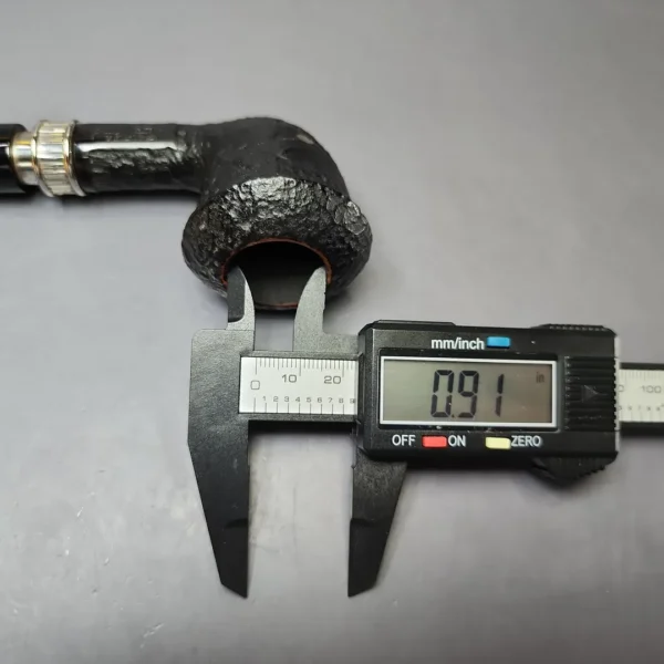 Aldo Velani Silver 02 Sandblasted Calabash Estate Briar Pipe, Italian Estates - Image 9