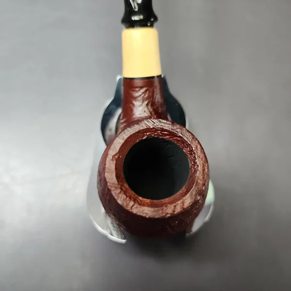 MBSD Briars by Piero Vitale Vintage Sandblasted Brandy w/ Boxwood Briar Pipe, New - Image 4