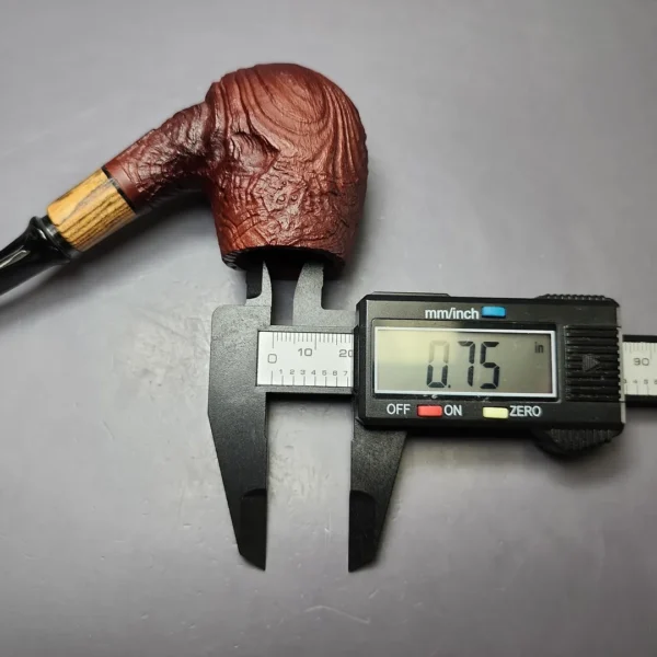 MBSD Briars by Piero Vitale Vintage Sandblasted Brandy w/ Zebrawood Briar Pipe, New - Image 10