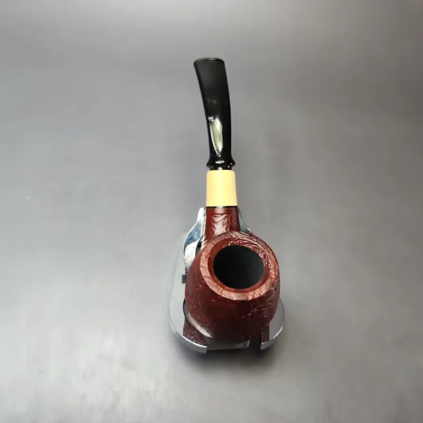 MBSD Briars by Piero Vitale Vintage Sandblasted Brandy w/ Boxwood Briar Pipe, New - Image 6