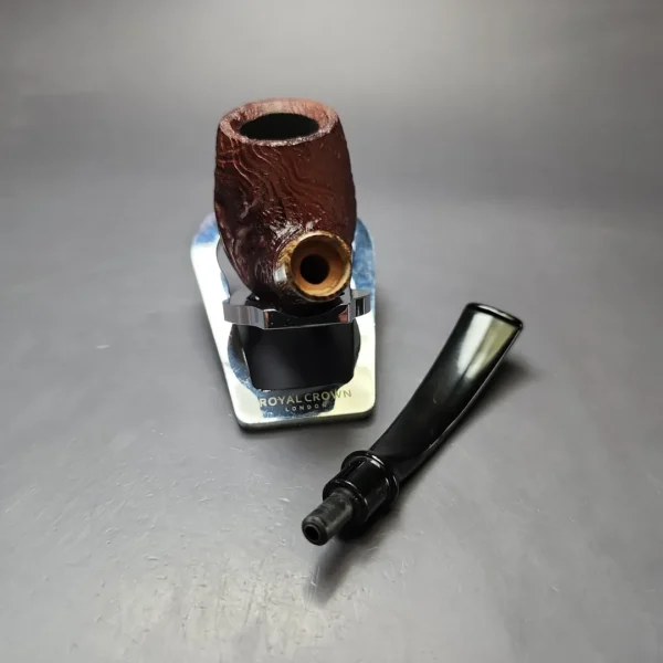 MBSD Briars by Piero Vitale Vintage Sandblasted Brandy w/ Zebrawood Briar Pipe, New - Image 12