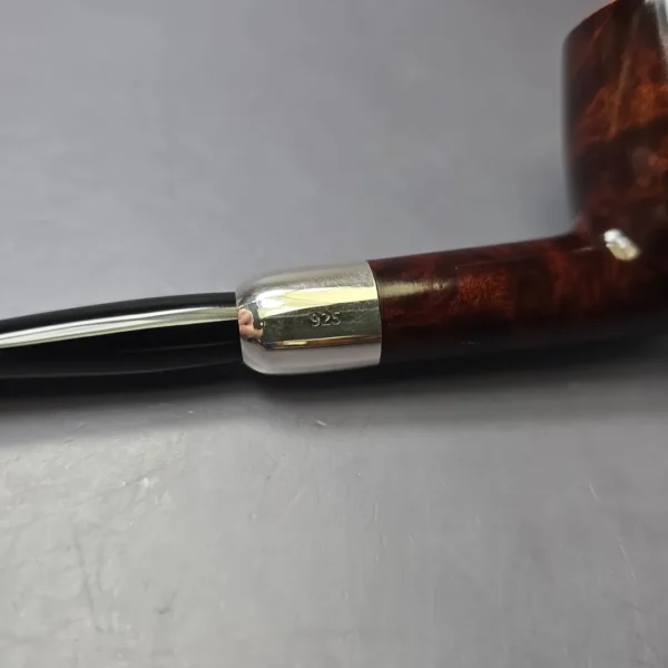 MBSD Briars Timeless Traditions 1 Smooth Billiard w/ Silver Handmade Briar Pipe, New - Image 9