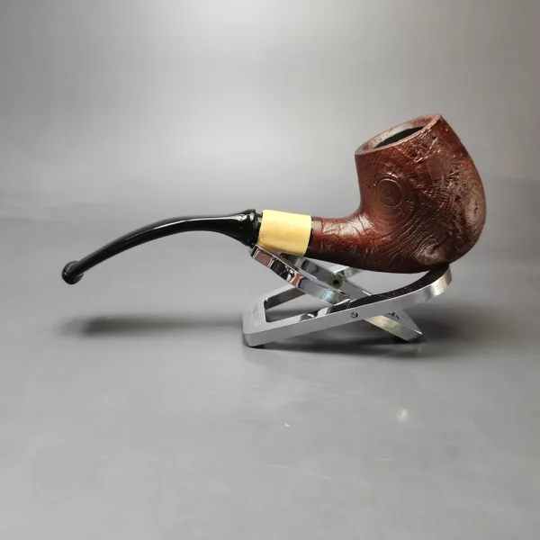 MBSD Briars by Piero Vitale Vintage Sandblasted Brandy w/ Boxwood Briar Pipe, New - Image 7